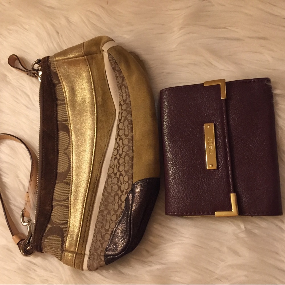 Authentic Coach Handbag With Nine West Wallet